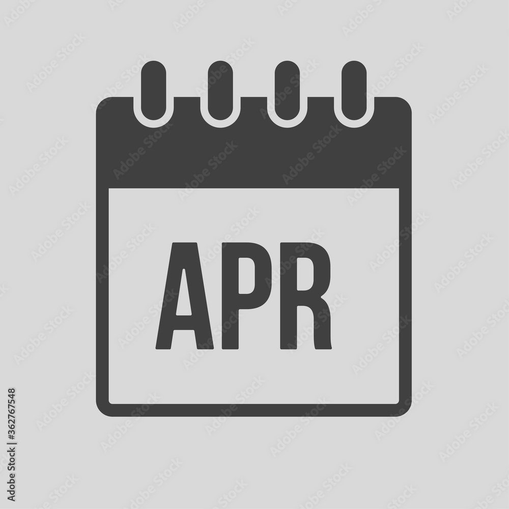 Vector icon day calendar, spring month April Vector icon day calendar, spring month April