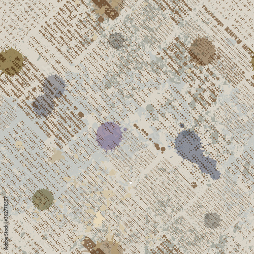 Abstract seamless pattern with imitation of a grunge dirty newspaper texture. Vector image.