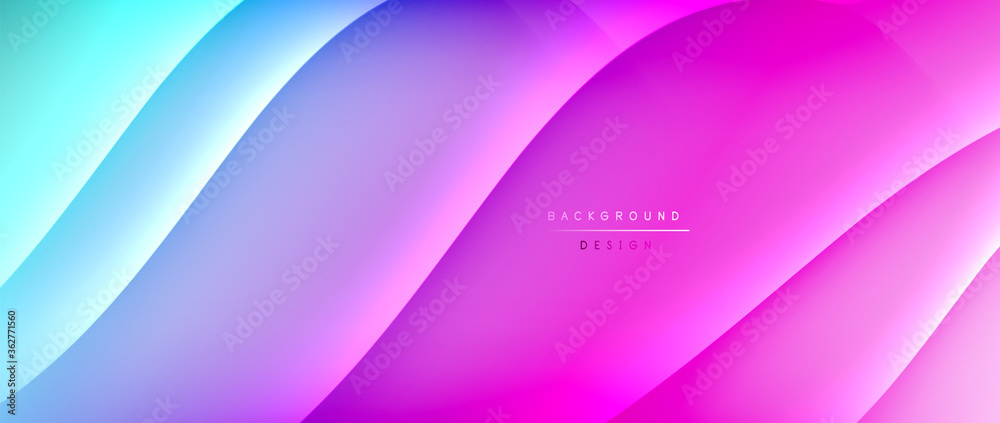 Obraz premium Fluid gradient waves with shadow lines and glowing light effect, modern flowing motion abstract background for cover, placards, poster, banner or flyer