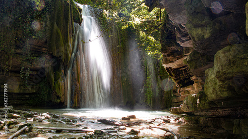 Erfelek waterfall in Sinop and green landscape