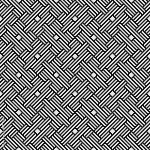 Seamless abstract pattern. Striped ornament of interlacing.