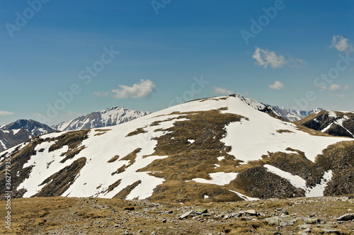 Fototapeta Naklejka Na Ścianę i Meble -  Poland Tatra Mountains. View of the mountain peaks against the backdrop of a sunny sky.