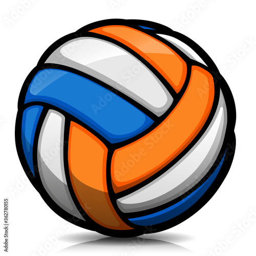 Vector volleyball ball cartoon isolated