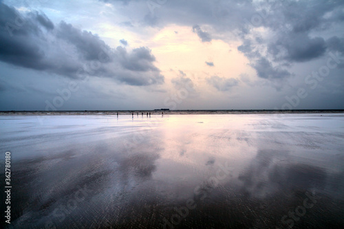 Cloudy beach during rainy season at konkan, (Murud) Maharashtra, India