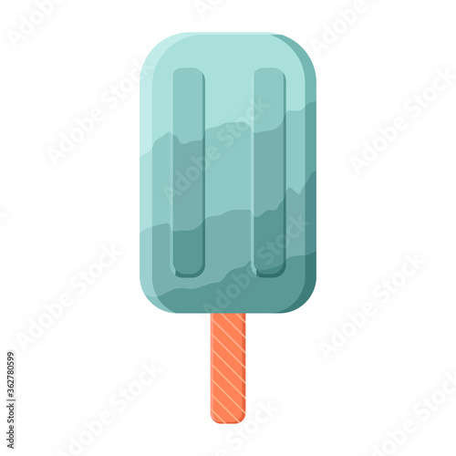 Fruit ice.   It's summer. Vector illustration.Fruit Ice Cream. Cool.  Ice cream on a stick.  Gradient. monochrome