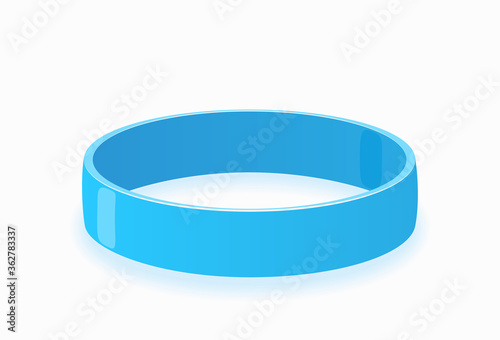 Color glossy silicone wristband. Realistic vector illustration