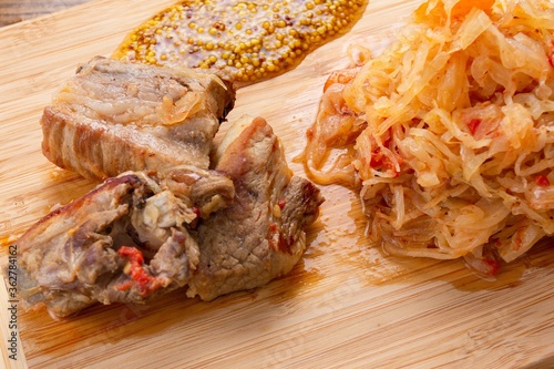 Cabbage pork dinner food br...