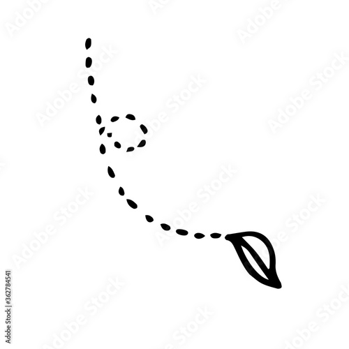 hand-drawn leaf falling illustration