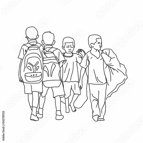 lineart illustration of educational inequality