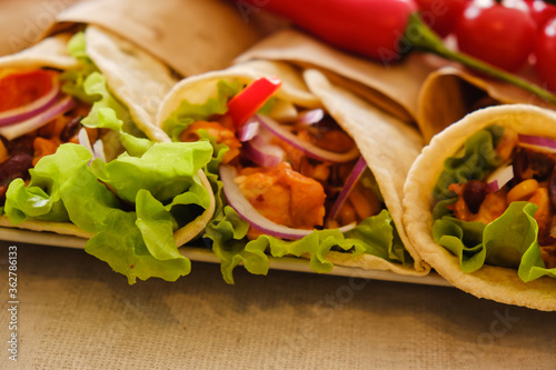 Mexican burrito with chicke...