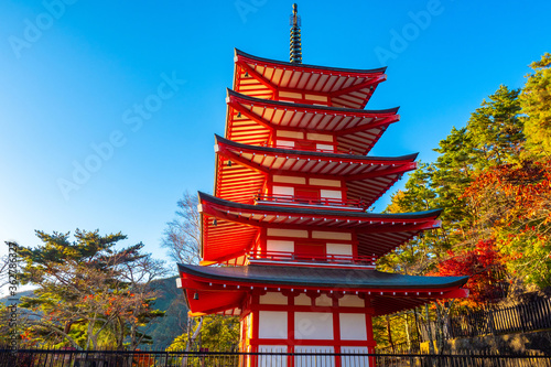 Japan. Buddhist pagoda in t...