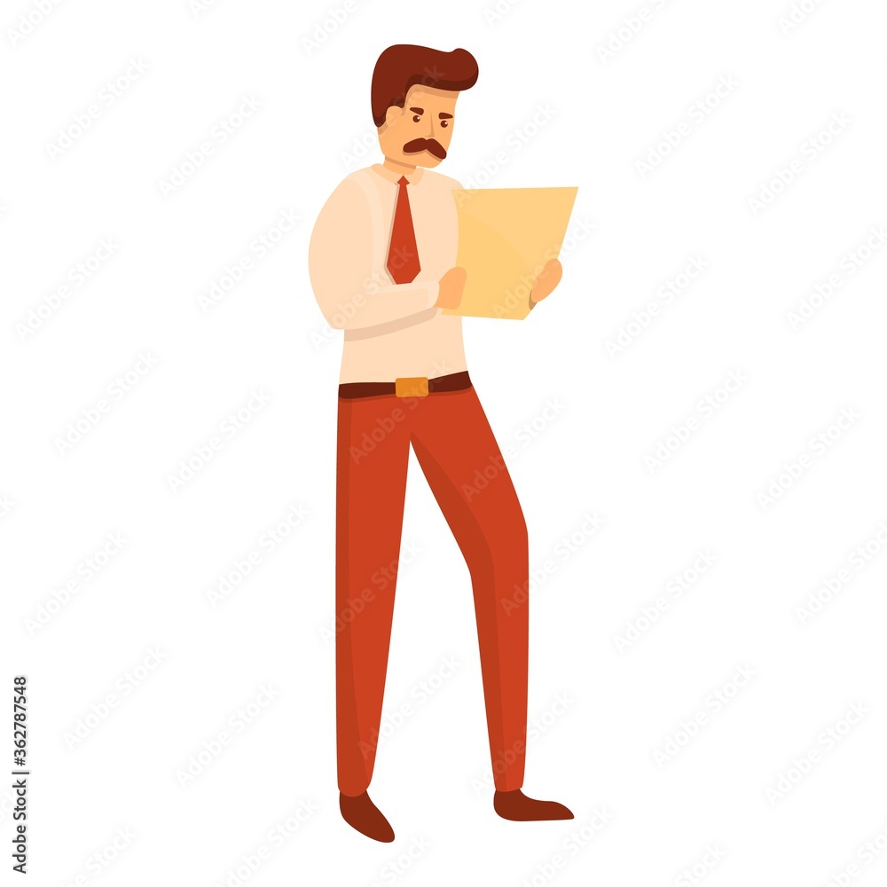 Office investigator icon. Cartoon of office investigator vector icon for web design isolated on white background Office investigator icon. Cartoon of office investigator vector icon for web design isolated on white background