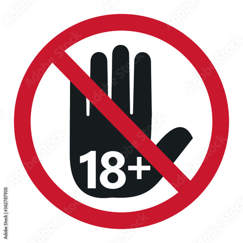 18 years old age limit icon