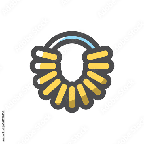 Bagels on the rope Vector Cartoon illustration