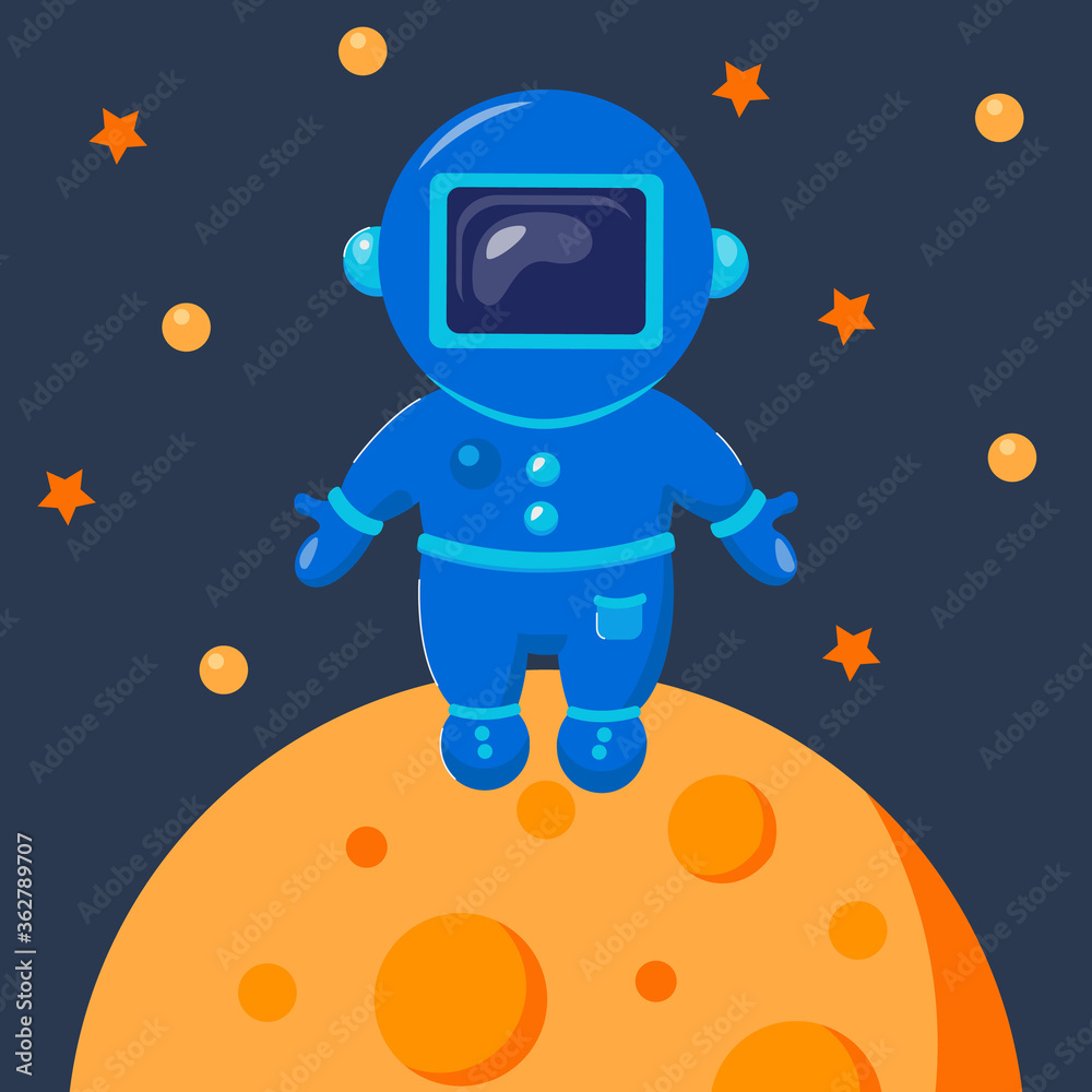 Naklejka premium Spaceman exploring outer space. Astronaut float in space.