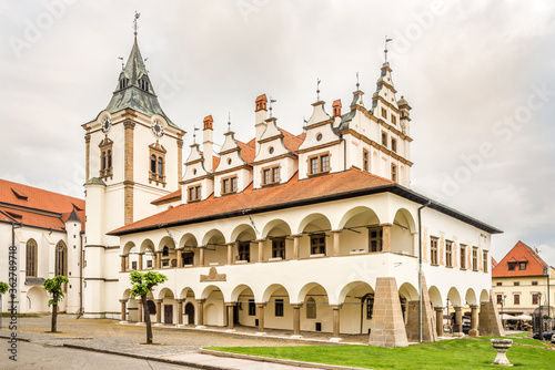 View at the Old Town Hall at the Master Pavol Square in Levoca, Slovakia