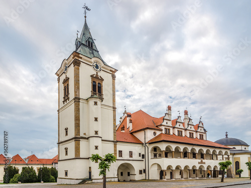 View at the Old Town Hall at the Master Pavol Square in Levoca, Slovakia