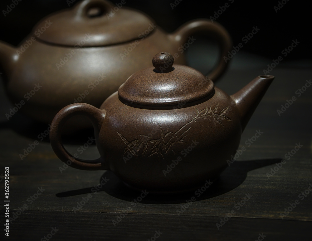 teapot on a wooden table