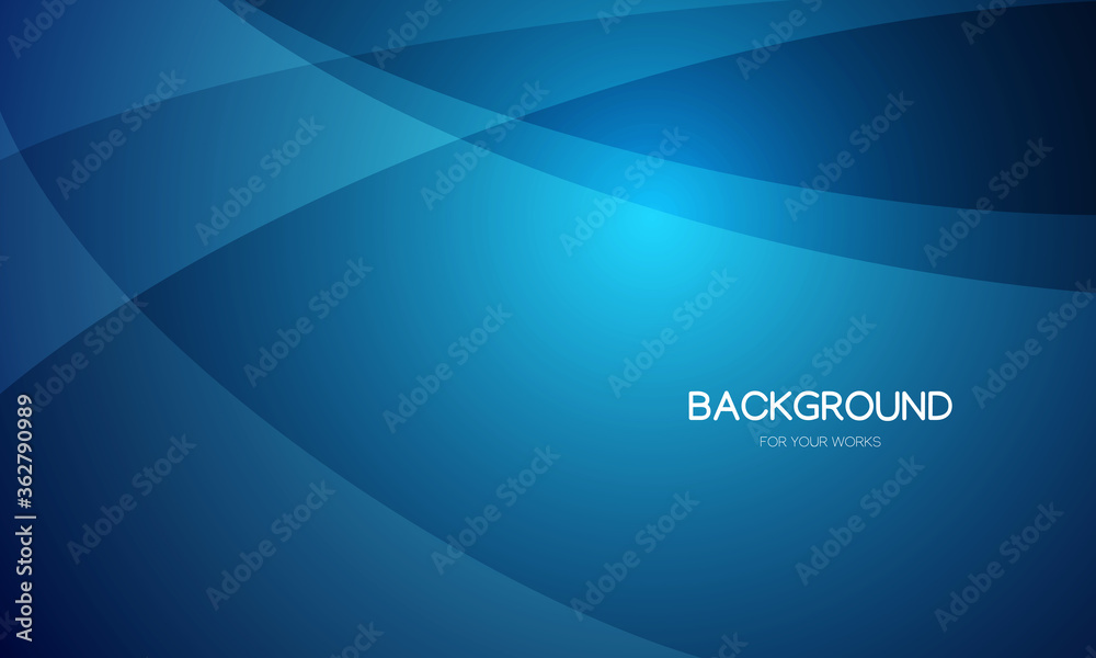 Abstract background vector illustration. Gradient blue with curve lines. - obrazy, fototapety, plakaty 