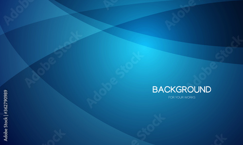 Abstract background vector illustration. Gradient blue with curve lines.