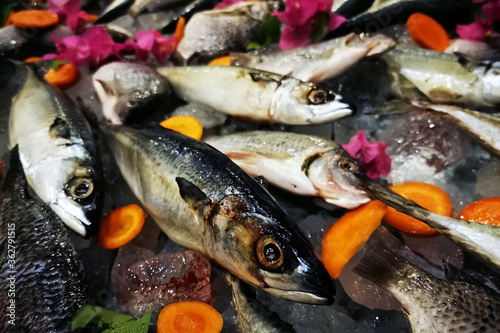 fresh egyptian fishes with flowers