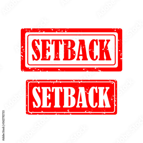 SETBACK red Rubber Stamp over a white background.