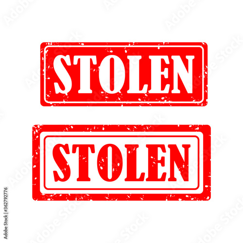 STOLEN rubber stamp vector over a white background.