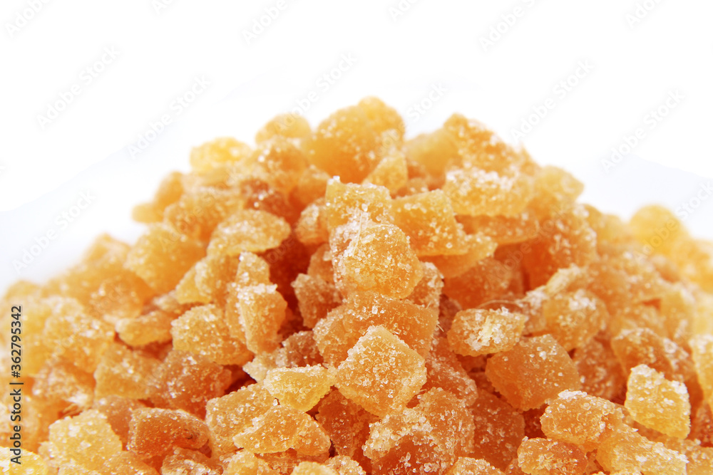 candied ginger isolated candied ginger isolated