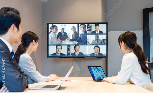 Fotografie テレビ会議　ビデオ会議　テレミーティング　ウェビナー