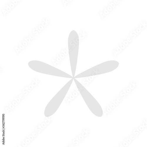 flower white grey simple shape isolated on white background, grey flowers single, petals flower white for clip art, illustration flower for kids, flower petals graphic for card decoration