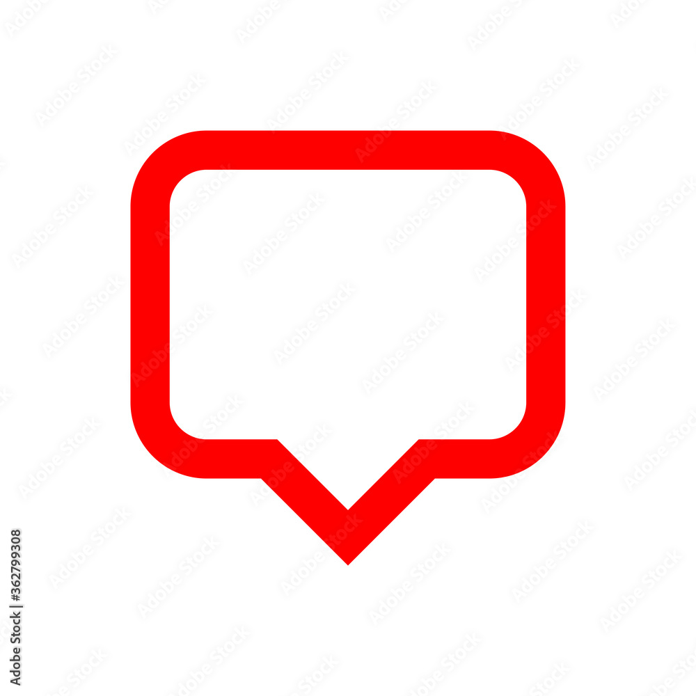 red speech bubble sign isolated on white, bubble speak icon trendy flat design, simple square dialog message for icon, speech bubble square red for button, text box for comment symbol red speech bubble sign isolated on white, bubble speak icon trendy flat design, simple square dialog message for icon, speech bubble square red for button, text box for comment symbol
