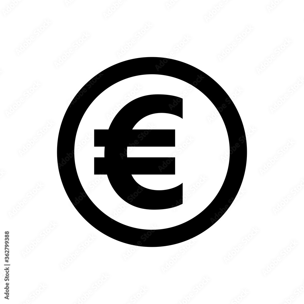 euro currency coin black for icon isolated on white, euro money for app symbol, simple flat euro money, currency digital euro coin for financial concept euro currency coin black for icon isolated on white, euro money for app symbol, simple flat euro money, currency digital euro coin for financial concept