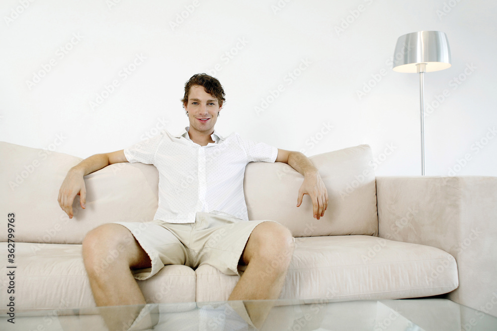 Man relaxing on the couch Man relaxing on the couch