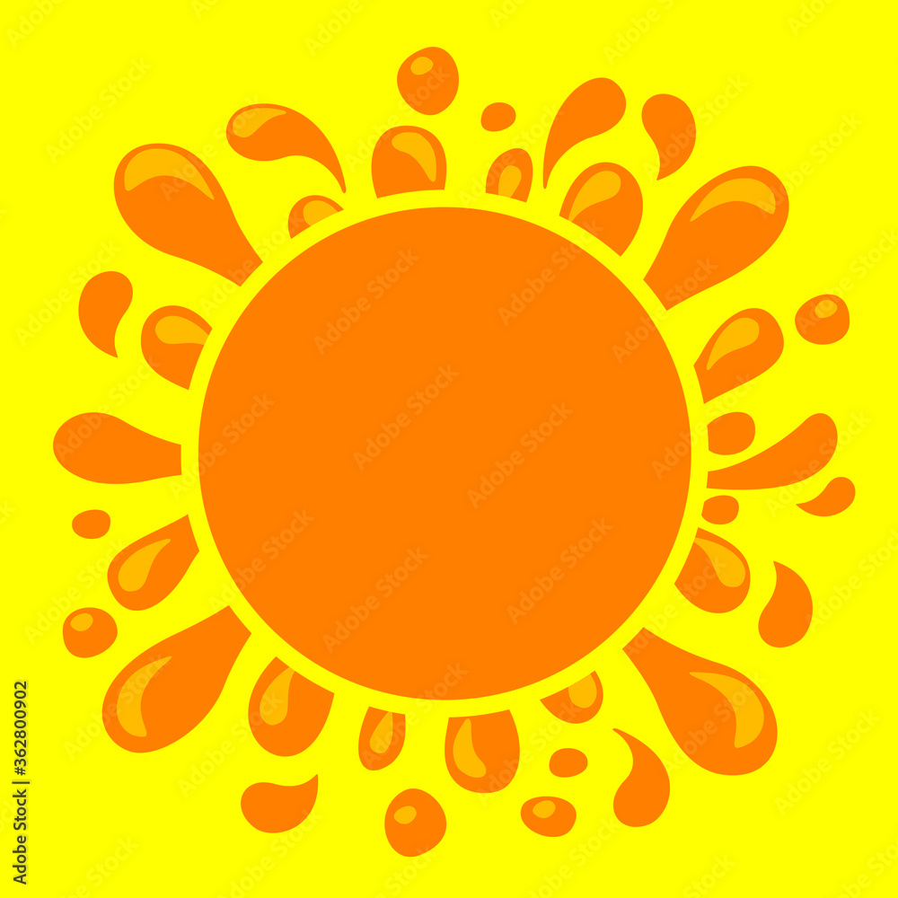 orange juice water splash drop and circle for copy space, water blob