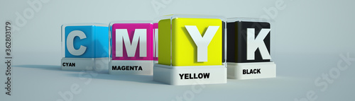 Bilde på lerret Print colors cyan magenta yellow and black