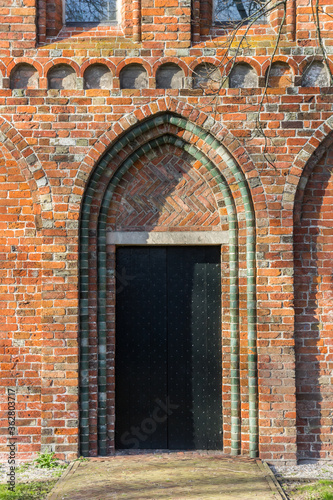 Entrance to the historic Nicolai church in Appingedam, Netherlands