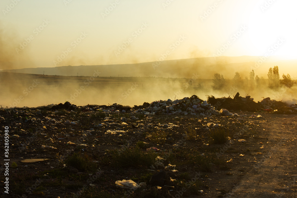 Public waste dump in the desert