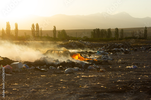 Public waste dump in the desert