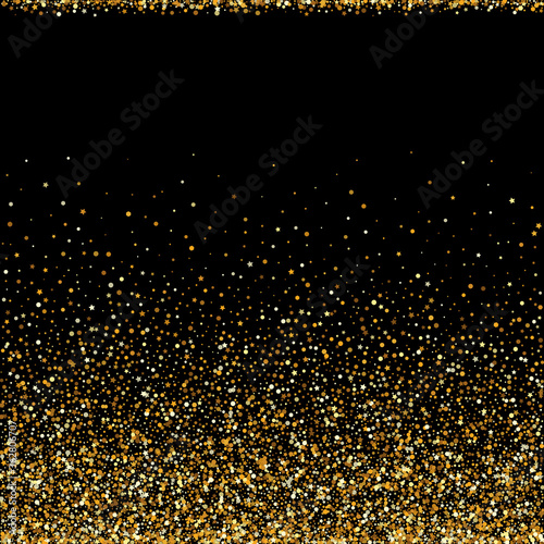 Gold Sparkle Abstract Black Background. Art 