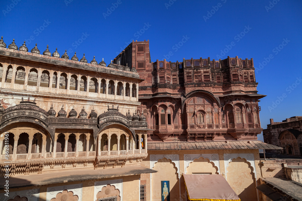 Jodhpur, Rajasthan, India – December 27, 2014 : exteriors of the