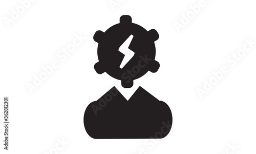 Efficient business person icon  vector graphics 