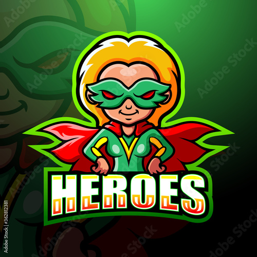 Superhero mascot esport logo design