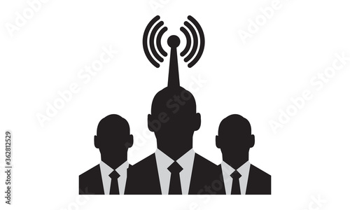 Business communication network icon. vector graphics 