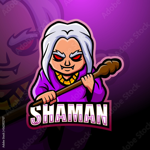 Shaman mascot esport logo design