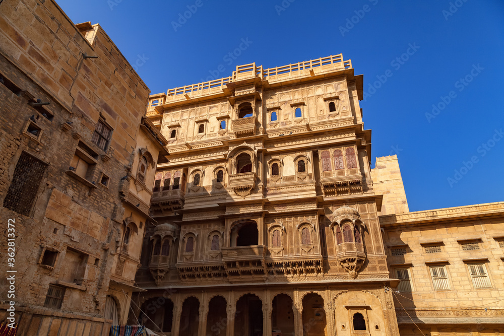Stone workmanship done on a haveli located inside Sonar (Golden)