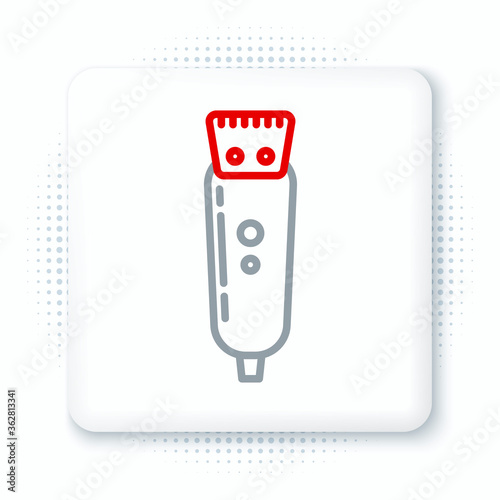 Line Electrical hair clipper or shaver icon isolated on white background. Barbershop symbol. Colorful outline concept. Vector.