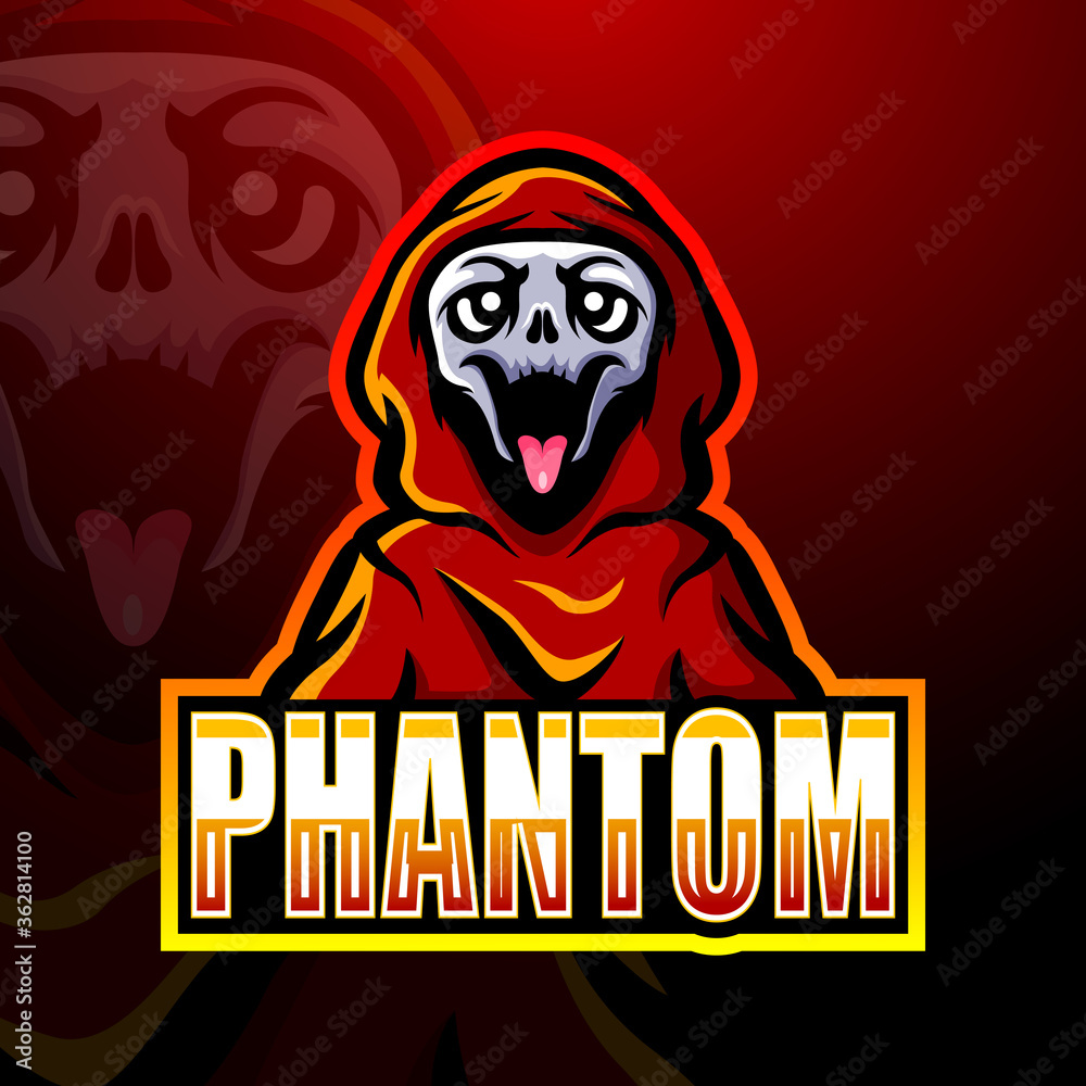 Skull phantom mascot esport logo design Skull phantom mascot esport logo design