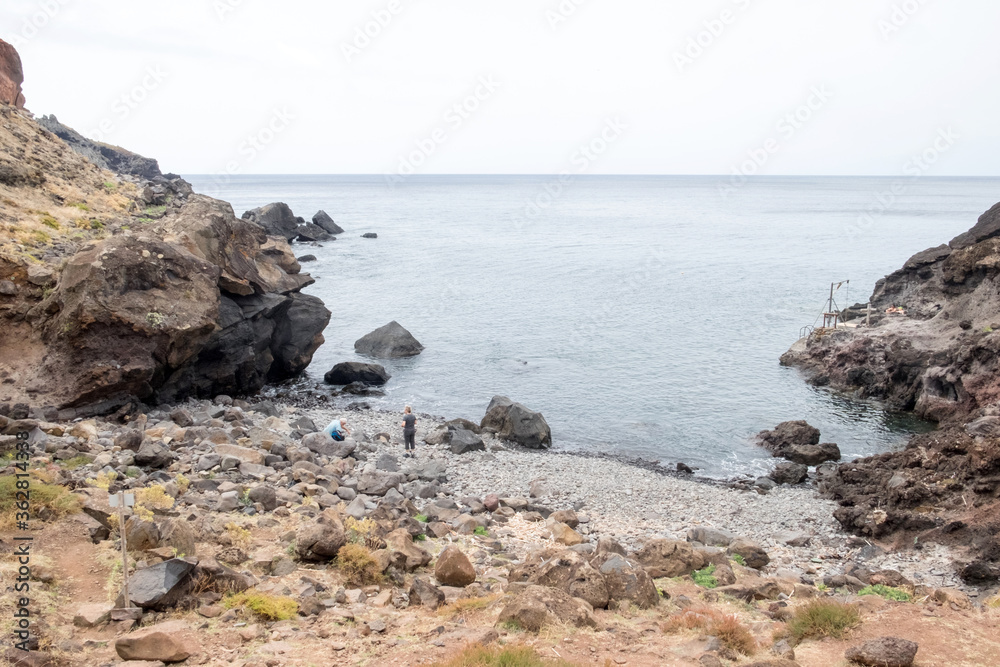 The magnificent dramatic landscape with the red desert dunes on the Ponta de São Lourenço (Saint Lourence cape) on Madeira island The magnificent dramatic landscape with the red desert dunes on the Ponta de São Lourenço (Saint Lourence cape) on Madeira island