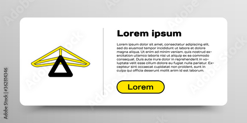 Line Hang glider icon isolated on white background. Extreme sport. Colorful outline concept. Vector.