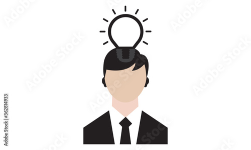 Creative intellectual thinking icon. vector graphics 